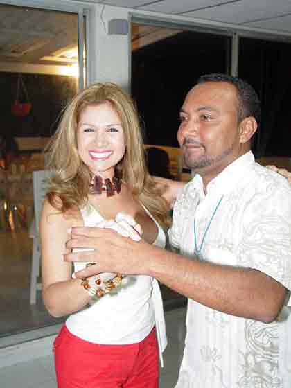 A Colombian woman dancing